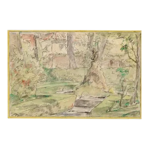 Walter Shirlaw Spanish Garden Watercolor