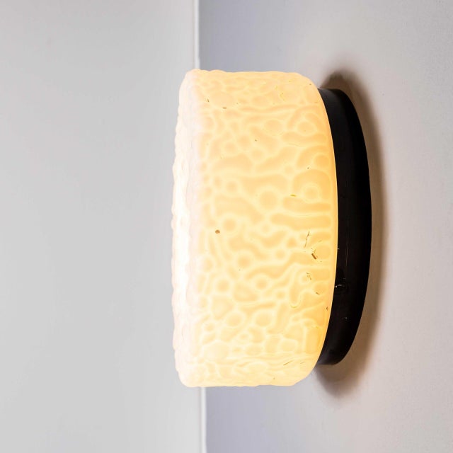 White Vintage Czech Opaline Organic Wall Lamp, 1950s For Sale - Image 8 of 11