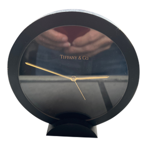 1990s Black and Gold Tiffany Alan Clock