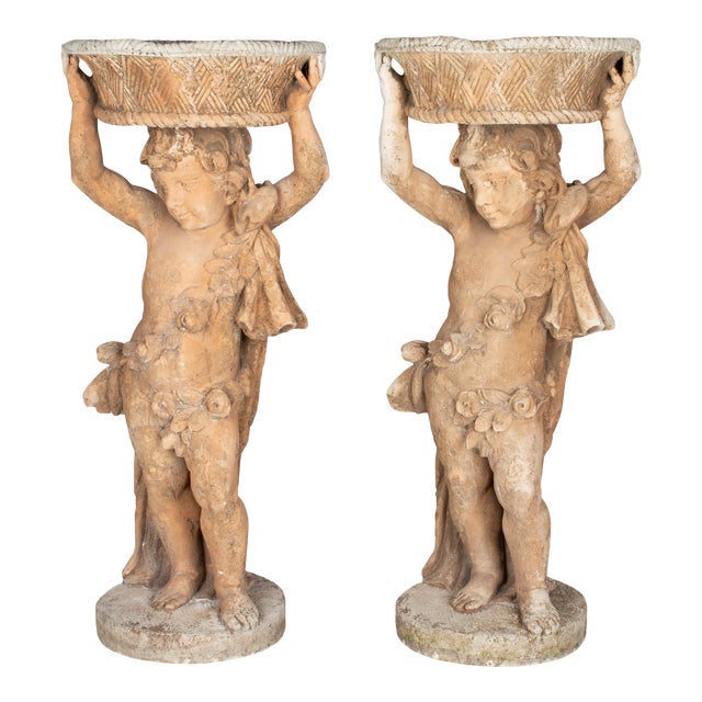 French Garden Statue Planters a Pair Chairish