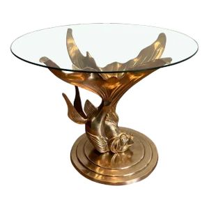 Brass Coffee Table Representing a Fish