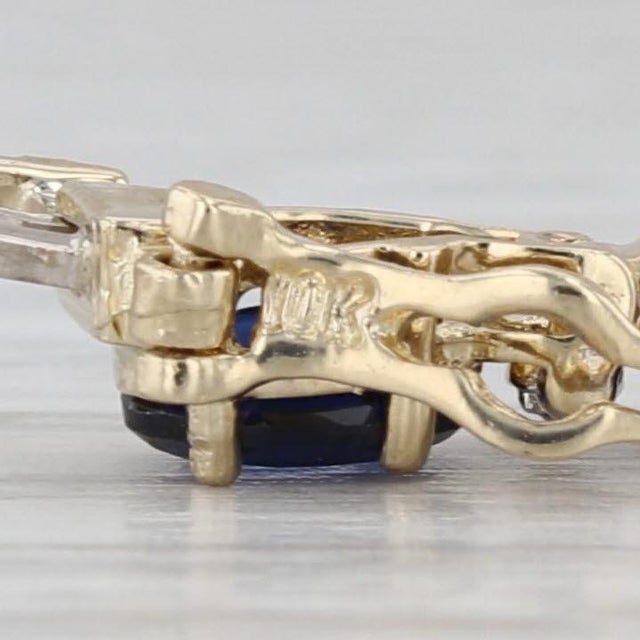 Modern 10.94ctw Lab Created Sapphire Diamond Tennis Bracelet 10k Yellow Gold 7" 4.6mm For Sale - Image 3 of 8