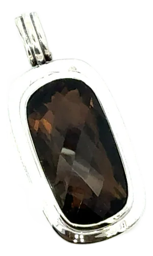 1990s David Yurman Large Smokey Topaz Albion Pendant Sterling Silver Estate