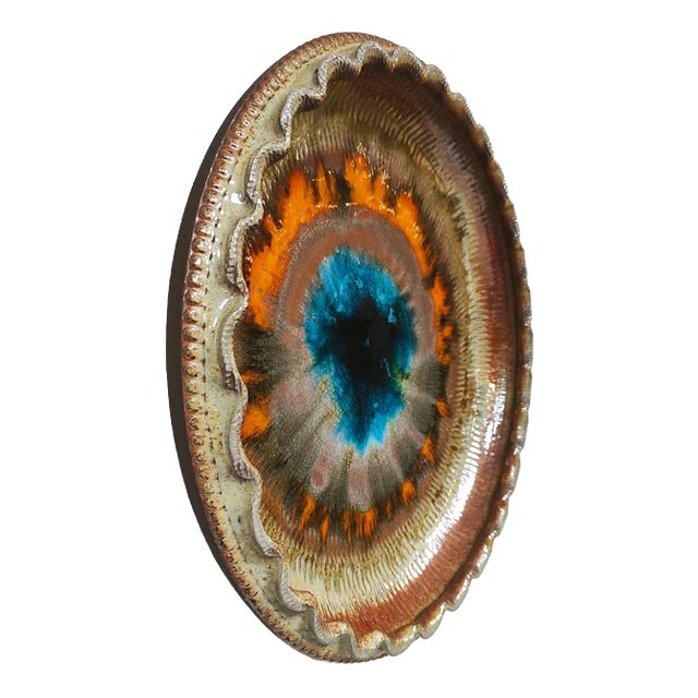 Vintage Ceramic Wall Art Bowl, 1970s For Sale