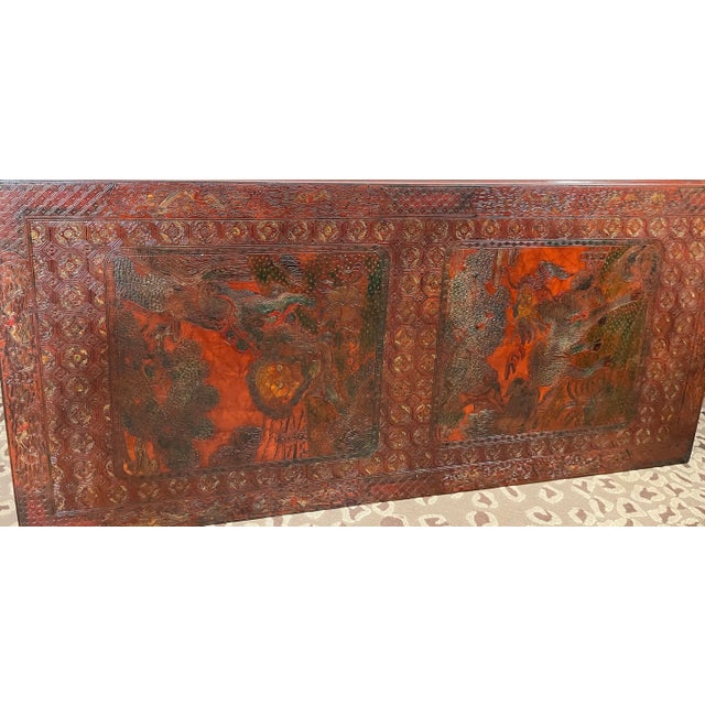 Chinoiserie Coffee Table, Hand Carved Lacquer, French, 1940s For Sale - Image 11 of 18