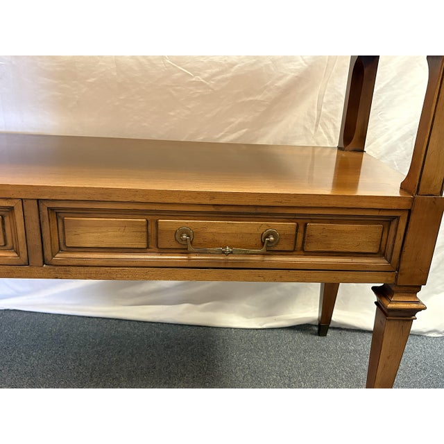 Wood Vintage 1970's Hekman Console Table With Two Drawers For Sale - Image 7 of 18