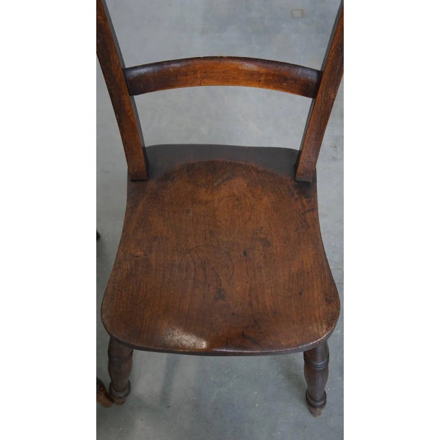 Wood Antique English Oxford Dining Chairs, Set of 4 For Sale - Image 7 of 14
