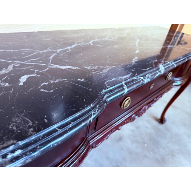 Early 20th Century Regency Console Table with Three drawers and Black Marble For Sale In Miami - Image 6 of 18