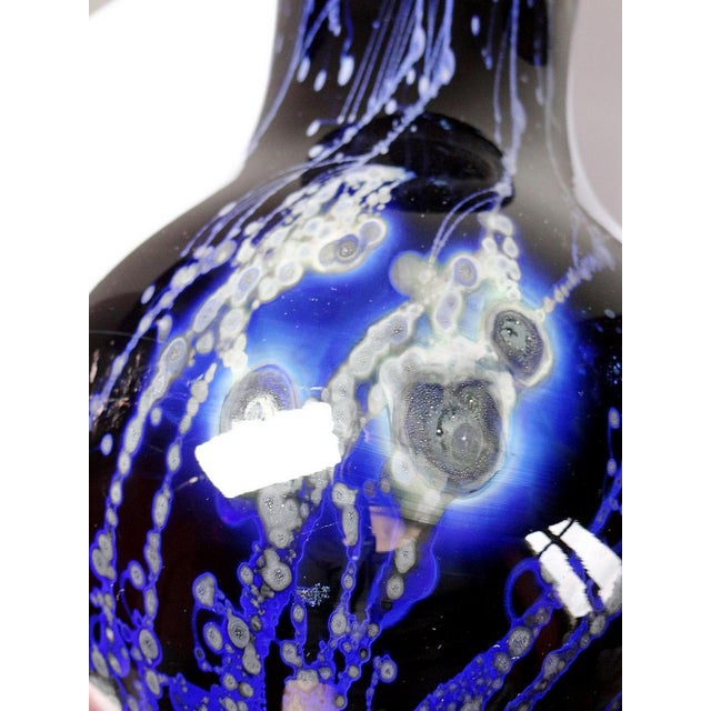 Large Vintage Purple Art Glass Vase with Silver Inclusions, 1960s For Sale - Image 12 of 16