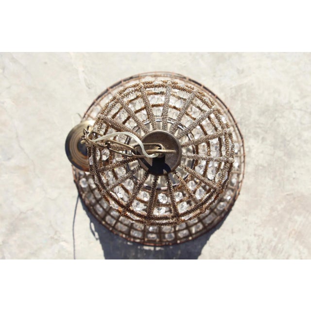 1970s Vintage Boho Chic Beaded Chandelier, Hand-Made Pakistan For Sale - Image 9 of 13