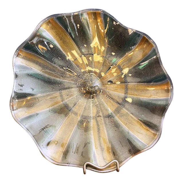 Round Murano Glass Centerpiece Plate, 1980s For Sale