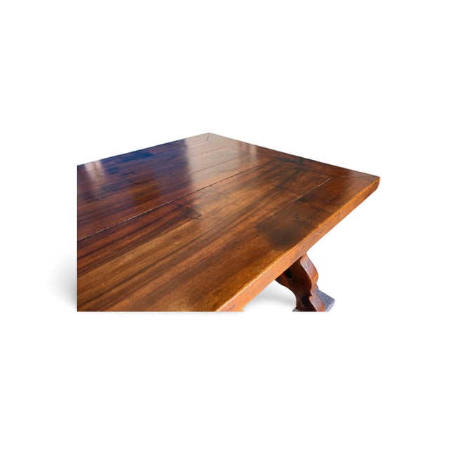 19th Century Spanish Trestle Dining Farm Table For Sale - Image 10 of 15