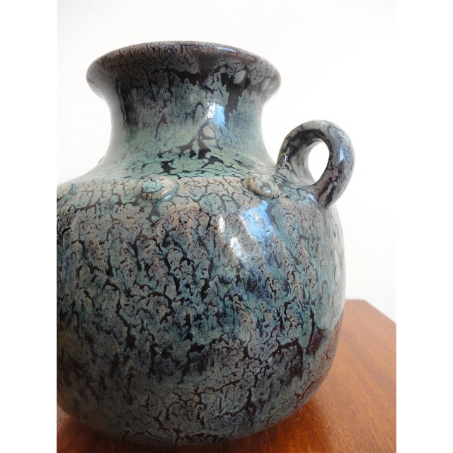 French Enameled Earthenware Vase from Puisaye For Sale - Image 3 of 8