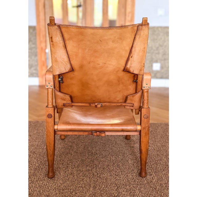 1950s Cognac Leather Safari Chair from Wilhelm Kienzle, 1950s For Sale - Image 5 of 14