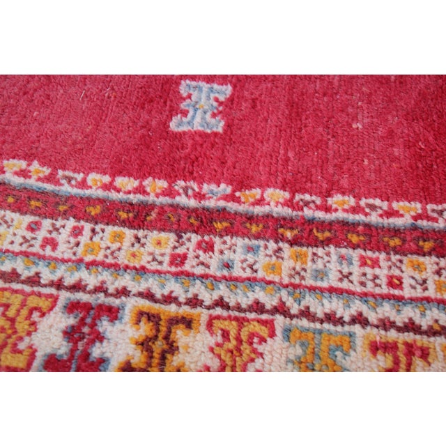 Moroccan vintage tribal rug handwoven by Berber Moroccan women using organic lamb wo and organic dye.North African...