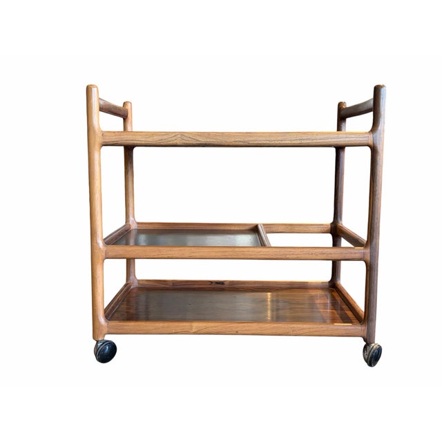 CFC Silkeborg Mid Century Danish Rosewood Bar Cart by Henning Korch for CFC Silkeborg For Sale - Image 4 of 6