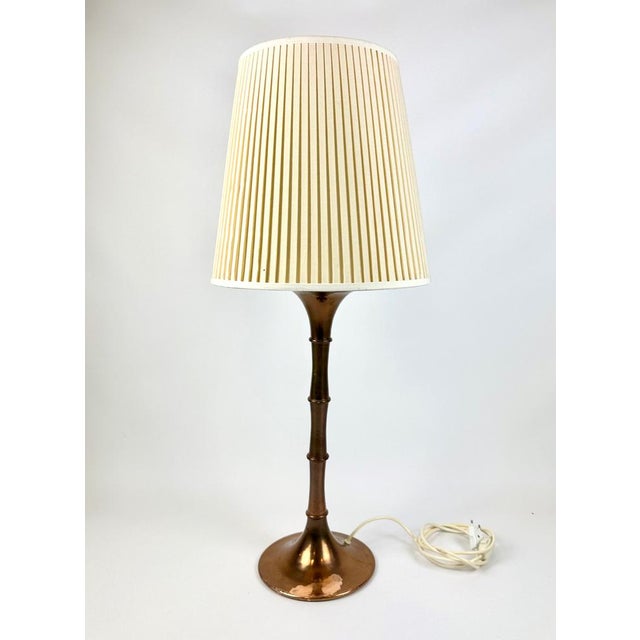 Mid-Century Modern Bamboo Table Lamp in Bronze by Ingo Maurer for Design M, 1970s, in Very Good conditions. Designed 1970...