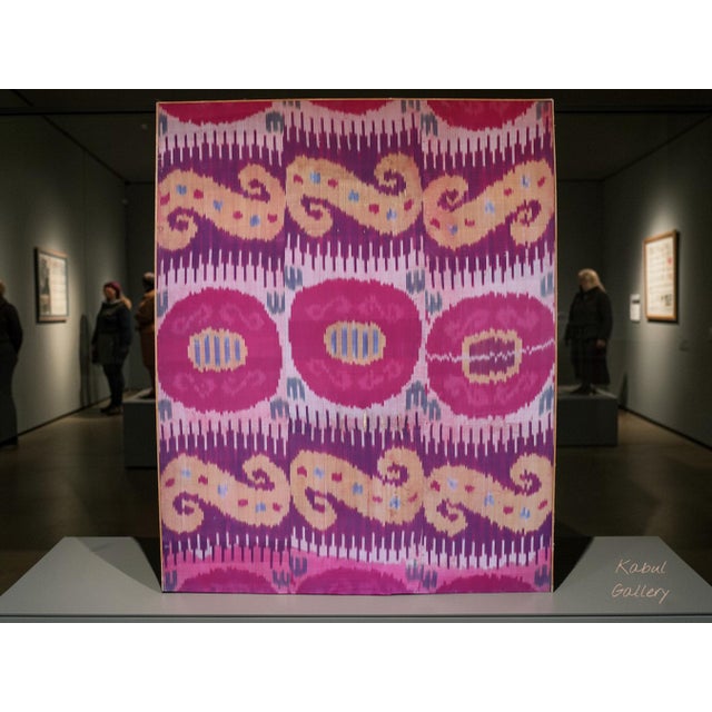 Purple Antiqu Uzbek Silk Ikat Wall Hanging, 1920s For Sale - Image 8 of 18