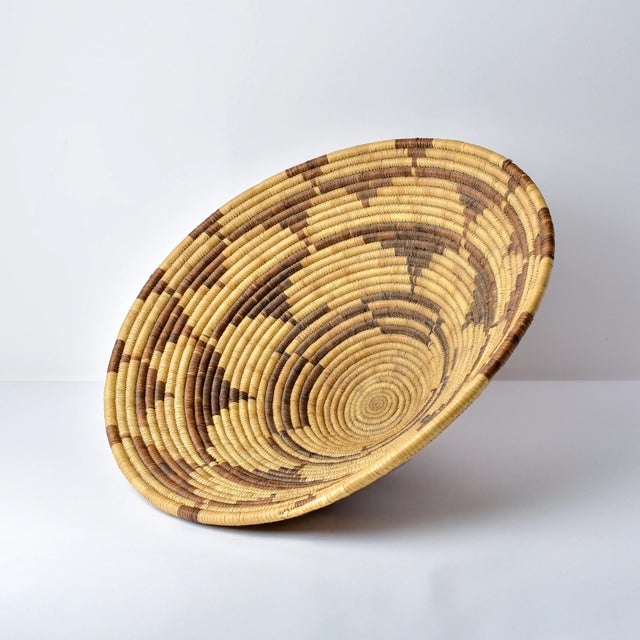 African Early 20th Century Coiled Basket Botswana 19 Inch For Sale - Image 3 of 9