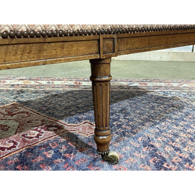 Louis XVI Style Bench in Walnut For Sale - Image 12 of 17