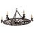Large Circular Wrought Iron Chandelier, France, 1940 For Sale - Image 9 of 9