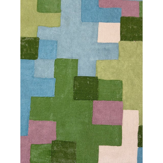 Traditional Thibaut F945045 Pixel Lavender and Green Fabric 1 1/2 Yards For Sale - Image 3 of 5