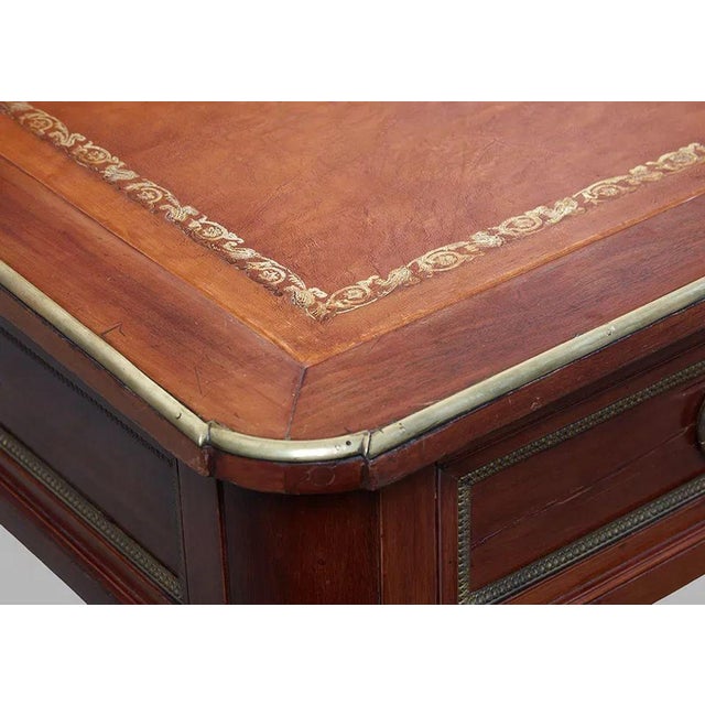 19th C. French Louis XVI Mahogany Bureau Plat For Sale - Image 4 of 12