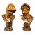 Pair of Antique French Carved Pine Busts of a Boy and a Girl, Circa 1900 For Sale