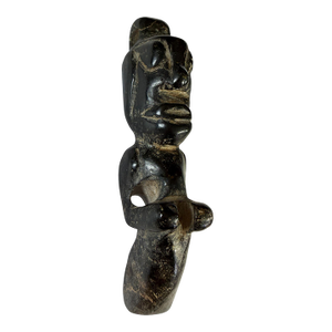 HongShan Style Culture Black Carved Jade Primitive Figure 3.5" H