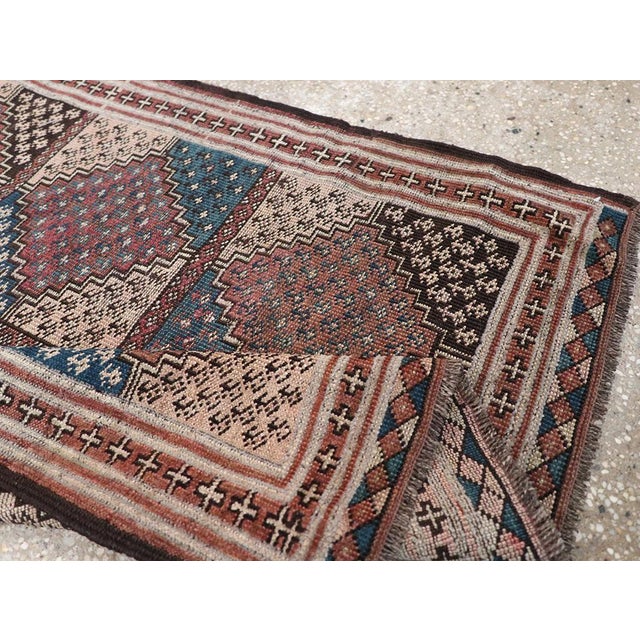 Textile Galerie Shabab Collection Early 20th Century Central Asian Turkoman Throw Rug For Sale - Image 7 of 8