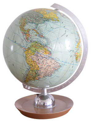 Illuminated Glass Globe from JRO Verlag München, 1950s