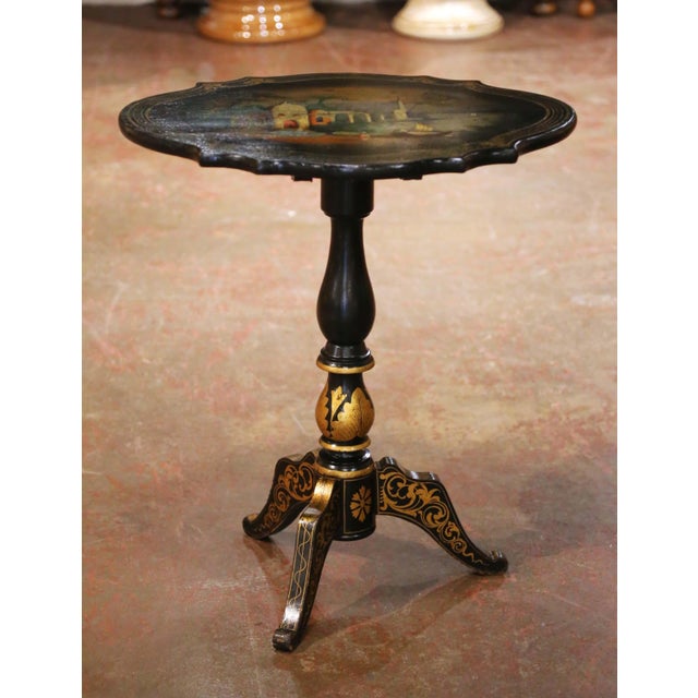 This elegant antique French tilt-top guéridon table was crafted circa 1870 during the Napoleon III period and captures the...