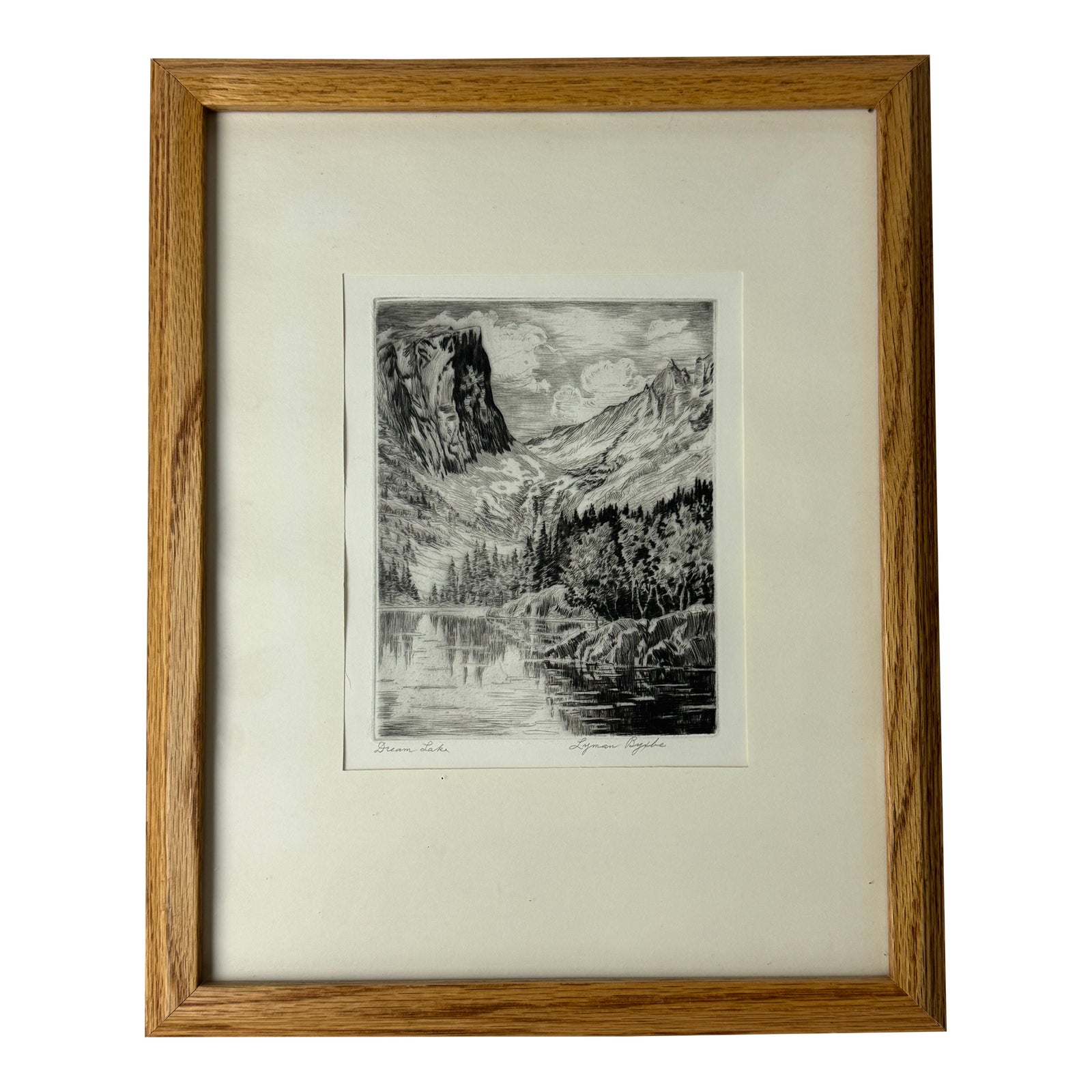 1920s Lyman Byxbe “Dream Lake” Original Etching, Rocky Mountain