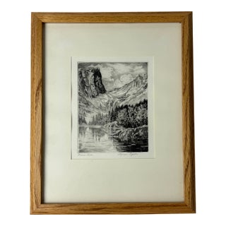 1920s Lyman Byxbe “Dream Lake” Original Etching, Rocky Mountain Landscape For Sale