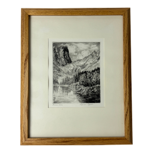 1920s Lyman Byxbe “Dream Lake” Original Etching, Rocky Mountain Landscape