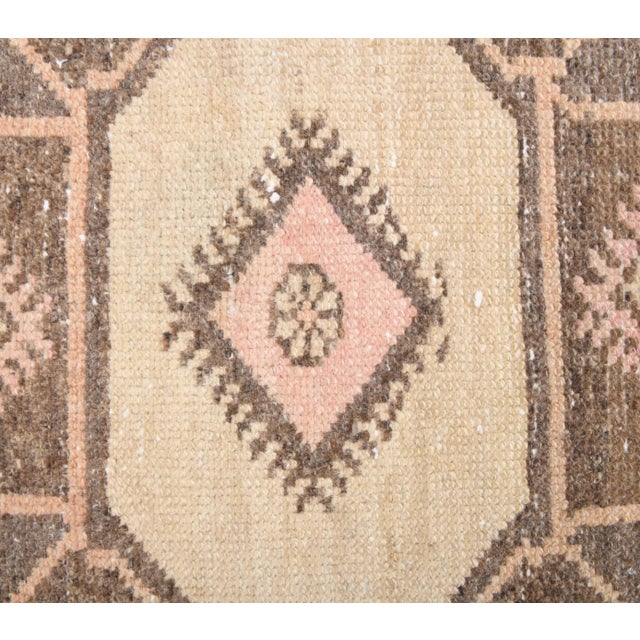 Textile Vintage Turkish Hand-Knotted Wool Cotton Orange Runner Rug For Sale - Image 7 of 9