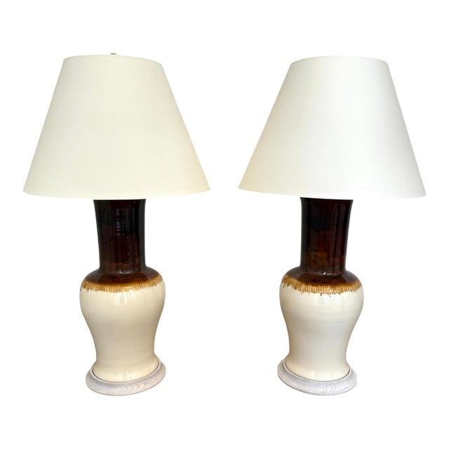 Pair - Christopher Spitzmiller "Garniture" Lamps in Amber Ombré - 2023 For Sale