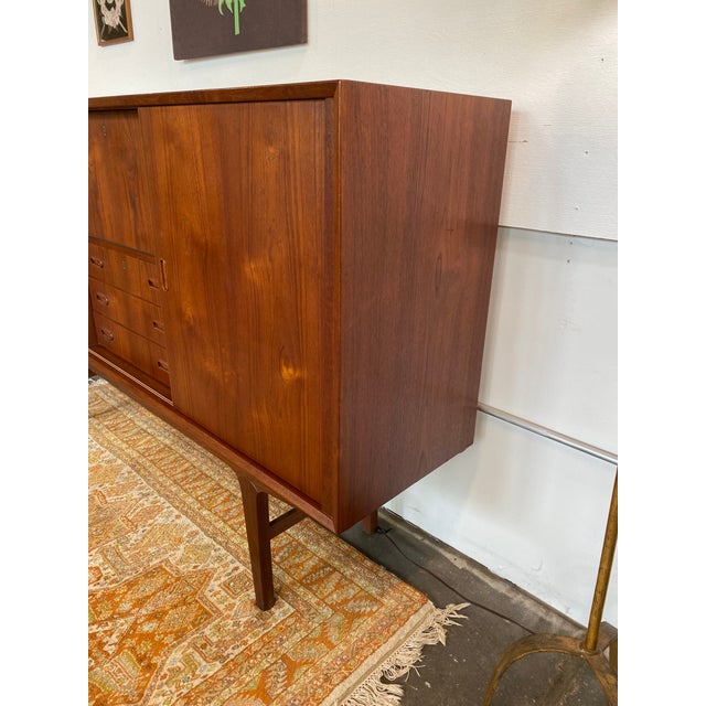 Mid 20th Century Danish Teak Sideboard With Built in Bar For Sale - Image 4 of 7