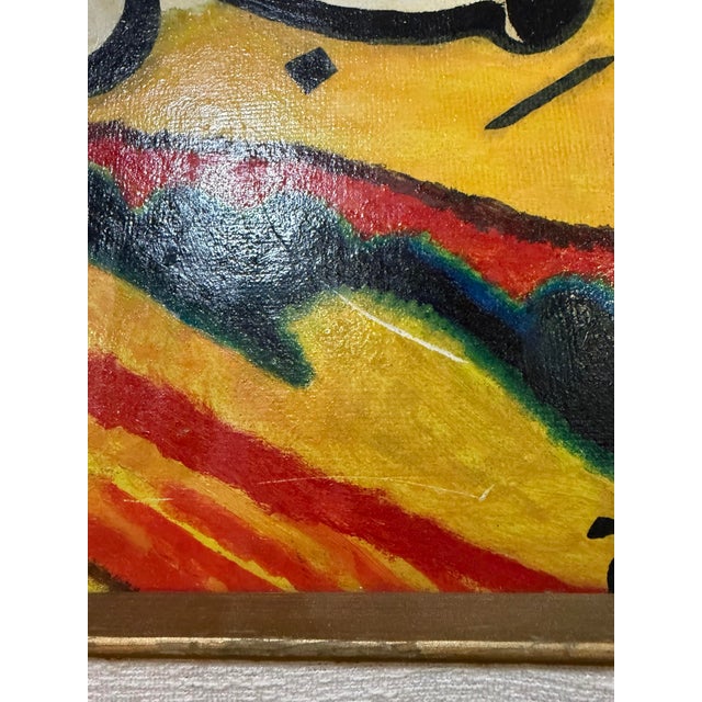 Mid 20th Century Mid 20th Century Rare Midcentury Arabic Hurufiyyah Painting For Sale - Image 5 of 6