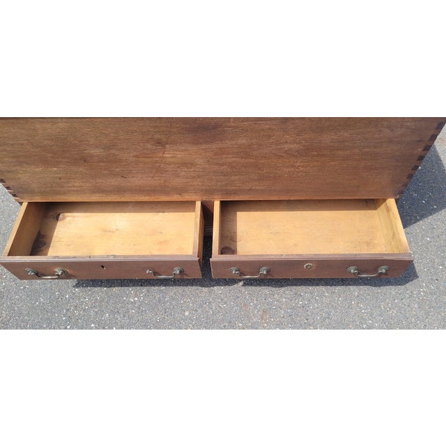 Late 18th Century Large Two Drawer American Chippendale Blanket Chest For Sale - Image 16 of 17