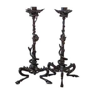 Bronze Candleholders by Victor Paillard, Set of 2