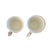 Pair of Studio Pottery Thumbhole Espresso Cups in White Glaze For Sale - Image 4 of 5