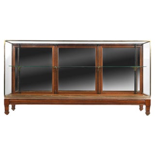 English Display Cabinet in Mahogany and Brass For Sale