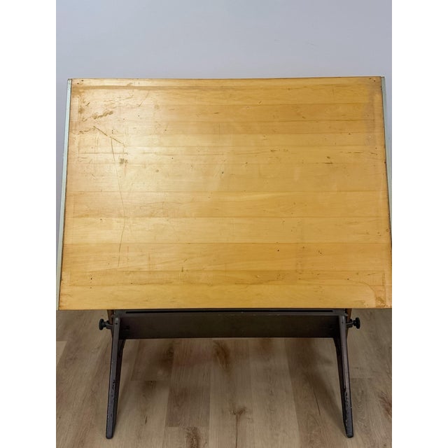 Vintage Drafting Table Pivot Tilt Blonde Wood Artist Architect MCM For Sale - Image 9 of 14