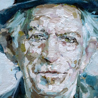 Portrait Keith Richards by Heiko Mattausch | Oil on Board Portrait of Keith Richards For Sale