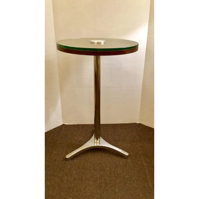 2010s Modern Chrome & Wood Accent Table/Side Table For Sale - Image 5 of 5