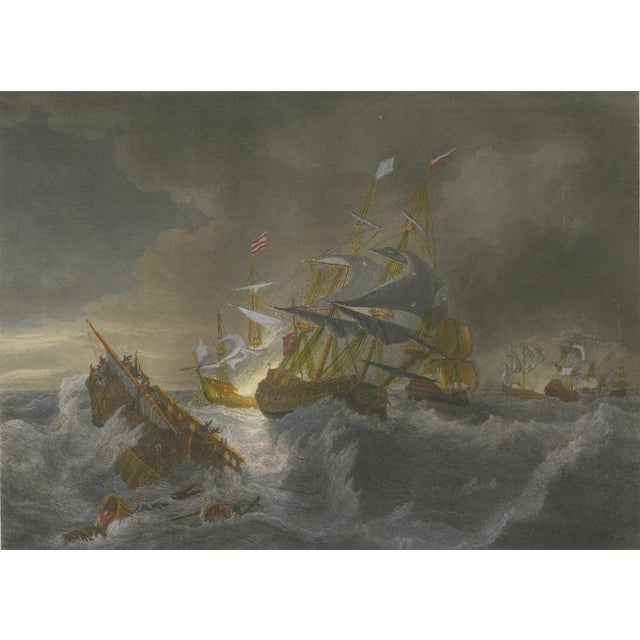 After Théodore Gudin, Battle in the North Sea at Calais, 1845, Engraving For Sale - Image 4 of 12