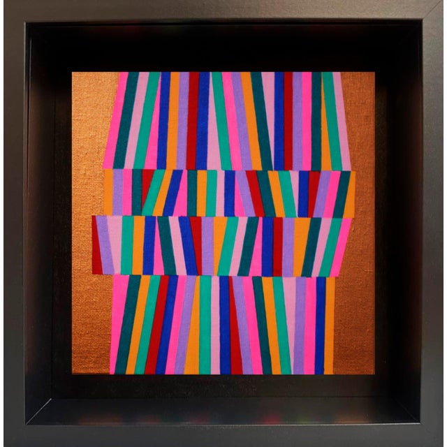 Contemporary Abstract Acrylic on Panel "Weaven 2" by Cristina Ghetti For Sale - Image 4 of 4