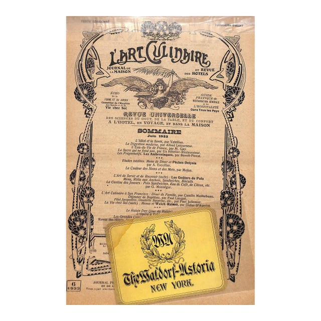 L'Art Culinaire Issue For Sale