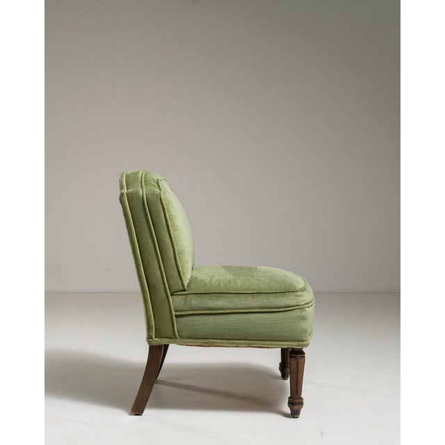 Wood 19th Century France Mid-century Modern Green Wood Lounge Chair For Sale - Image 7 of 10